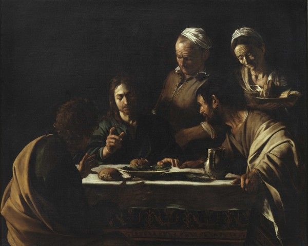 caravaggio cena emmaus 600x480