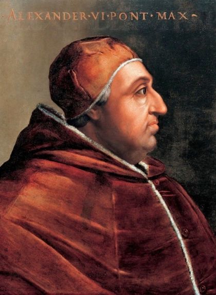 Retrat del papa Alexandre VI, del pintor italià Cristofano dell'Altissimo Retrat del papa Alexandre VI, del pintor italià Cristofano dell'Altissimo