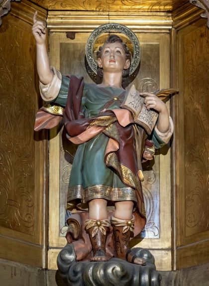 El sant, a la capella de Sant Pancraç i Sant Roc de la catedral de la Santa Creu i Santa Eulàlia de Barcelona