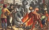 Martí Luter cremant la butlla papal (gravat de 1630) Martí Luter cremant la butlla papal (gravat de 1630)
