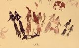L’escena més simbòlica de la roca dels Moros: un grup de dones envolta un home petit amb un sexe molt gran L’escena més simbòlica de la roca dels Moros: un grup de dones envolta un home petit amb un sexe molt gran