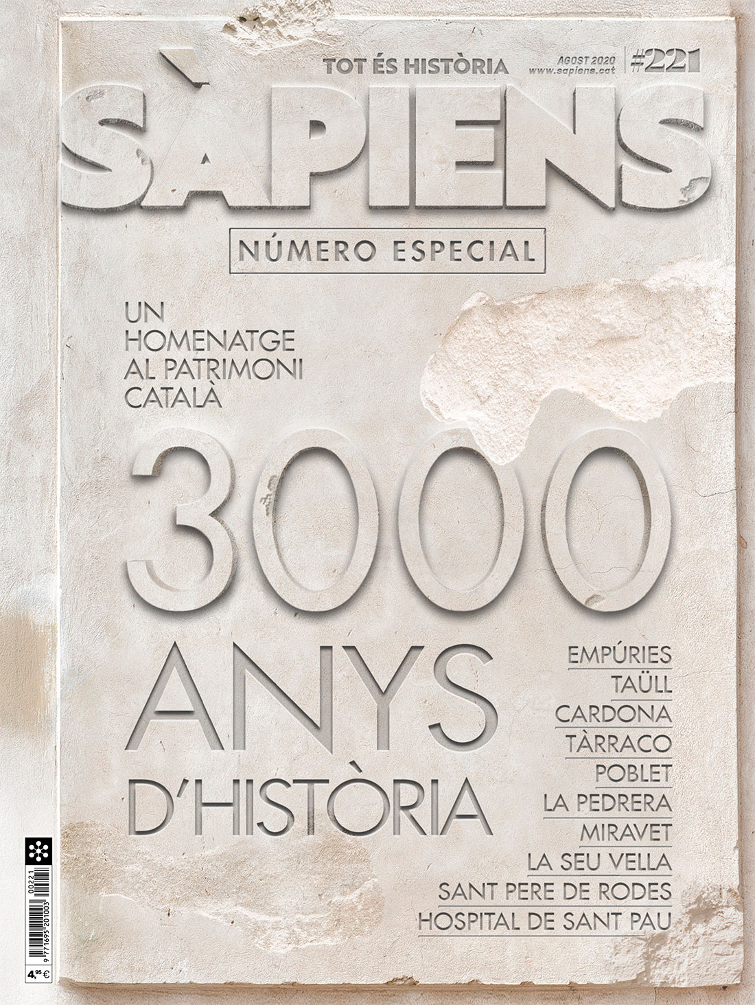 Portada del número 221 de SÀPIENS (agost 2020)