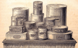 Llaunes d'aliment per a carn i verdures Llaunes d'aliment per a carn i verdures
