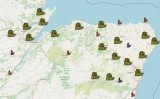Mapa de la cacera de bruixes a Escòcia Mapa de la cacera de bruixes a Escòcia