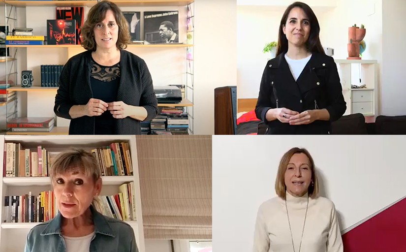 Clara Segura, Laura Rosel, Mari Pau Huguet i Carme Forcadell ens han enviat vídeos de suport